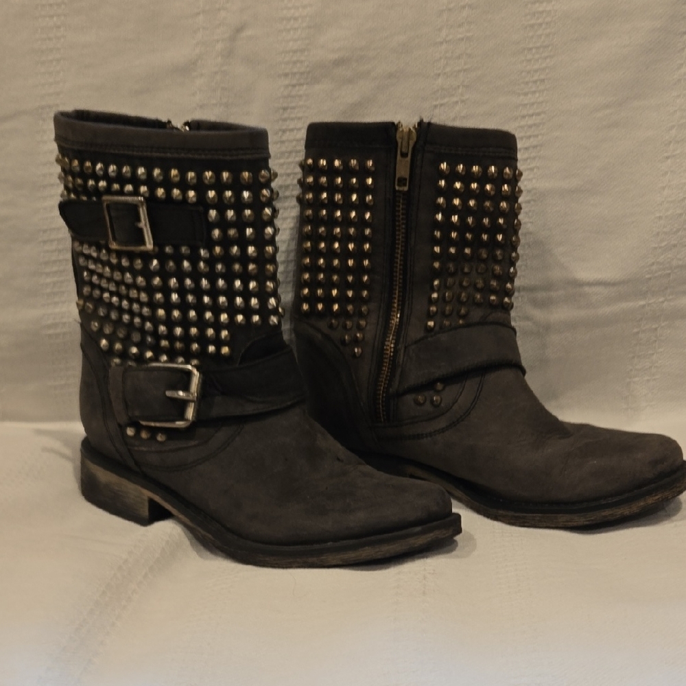 Studded Black Ankle Boots